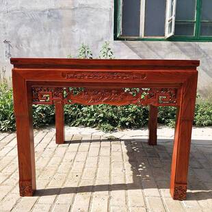 正老榆木八仙桌实木SVD中桌式方形餐桌老农村家用子中堂四方桌式