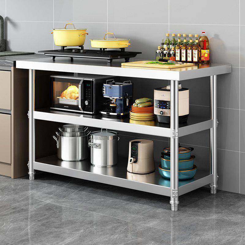 厨房置物架子落地RLV多层纳家操用货架三层烤架箱不锈收钢作台商