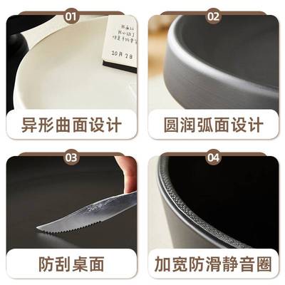 奶油风客厅家用圆形组合茶几现代简约小户型沙发边几极简阳台桌子