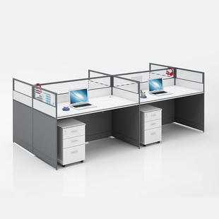 办简约代BQX公室员工2屏风卡位L型隔断人办公桌椅组合职员办公现