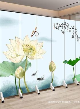 中式型荷花屏风隔断客FCM厅卧可遮挡家用小户卫生新室间入户双面