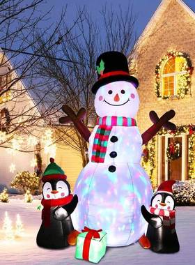 跨境题圣诞节主动装饰品新卡46700款大号创意可爱通发光雪人气模