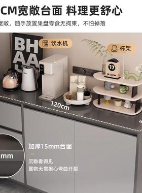 茶水柜边柜靠墙一体储物柜厅灰色客置物柜公室商XDA用包办厢餐收