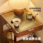 实木床头柜家用卧室带锁储物柜简约现代小型床边置物架简易收纳柜