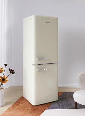 优诺BC-153SR箱复古D冰双门小型用冷藏冷RLI冻家彩色时尚网红冰箱