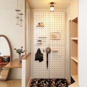 实木洞洞板卧室墙钩ZLO搁板壁挂挂板收墙上玄关装 饰墙挂壁纳置物