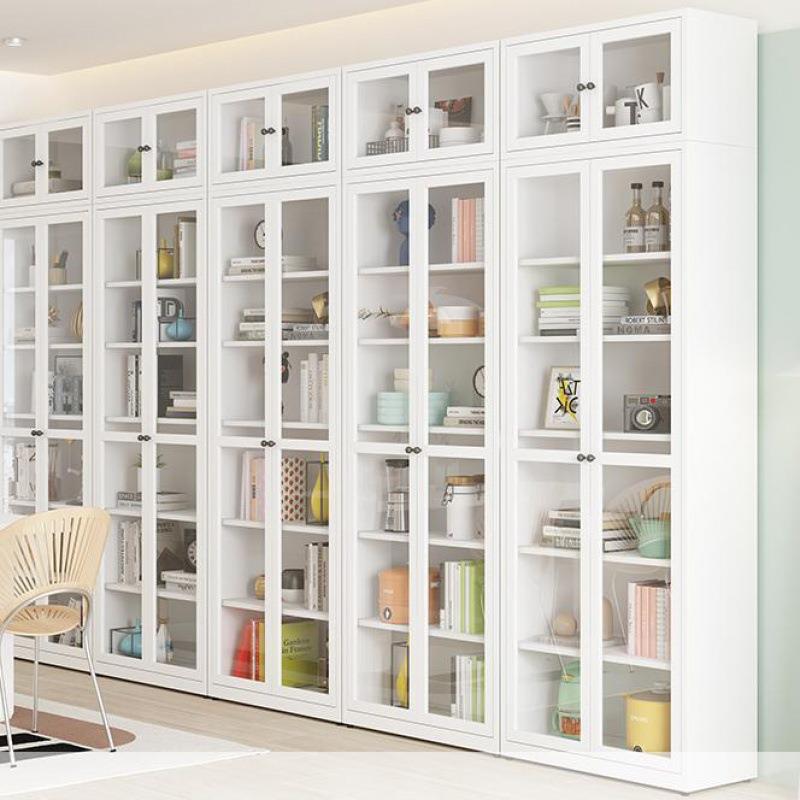 钢制用书柜玻璃HOZ门家儿厅童落地小书柜卧室房客组合铁艺书书柜