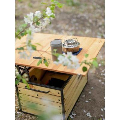 外露营野餐木桌子车载收纳箱储物箱大量无品牌/容超整大户理箱子