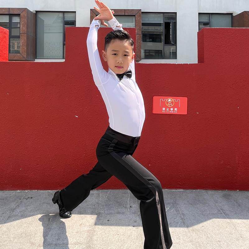 DNWJLO夏少网红演儿出春童男生比赛服舞蹈班服儿拉丁舞蹈规定表演