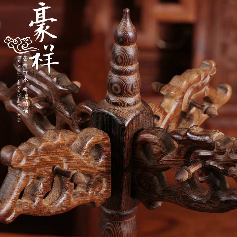 鸡翅木笔架 笔挂 鸡翅木吊玉架 毛笔挂 笔架 文房四宝工艺品摆件