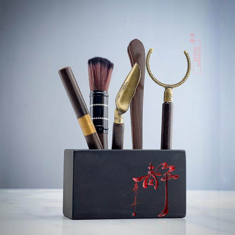 好石寨乌金石茶道六君子可做石头笔筒笔插置物架茶室茶夹子配件礼,鲜花速递/花卉仿真/绿植园艺,割草机/草坪机,淘宝优惠券,粉丝福利购,淘宝优惠卷