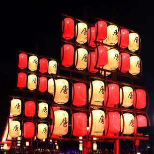 中秋文旅不夜城灯笼景区户外商业街街道布置装饰布艺古风灯笼