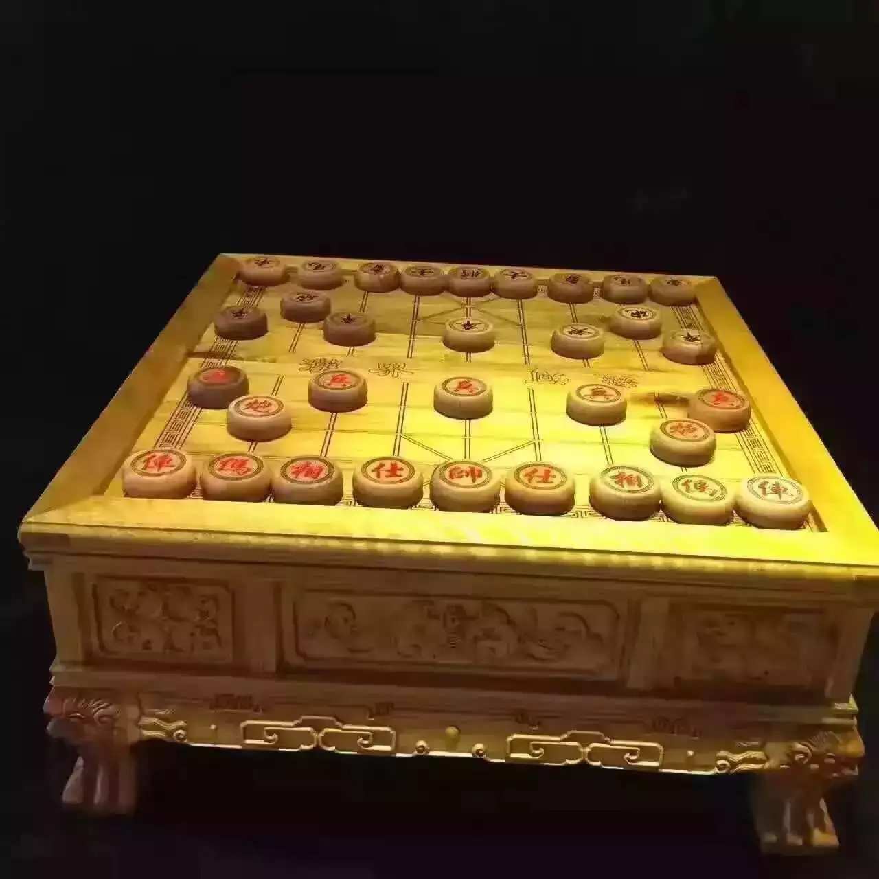 金丝楠木小叶桢楠象棋 围棋 茶道 三用棋桌 木质摆件