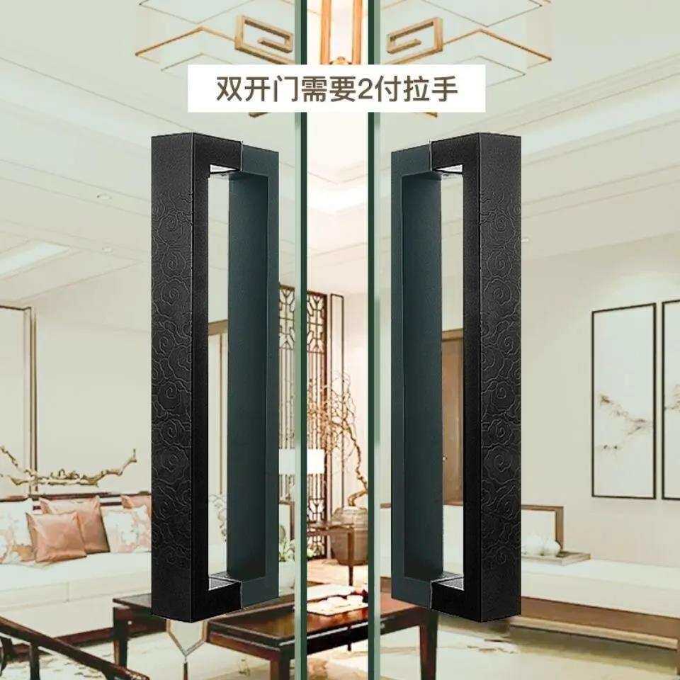 新中式玻璃门拉手加厚不锈钢祥云门把手古铜雕刻移门扶手厂家直供