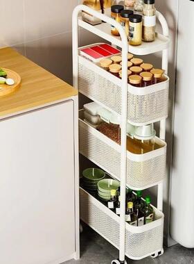 房夹缝面置物架落厨地多层冰VET箱侧抽柜极窄缝隙收纳柜小拉推车