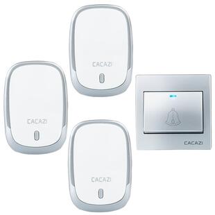 无线电子门铃一拖三家用交H01一拖数码6遥控8线盒大按流钮门铃防