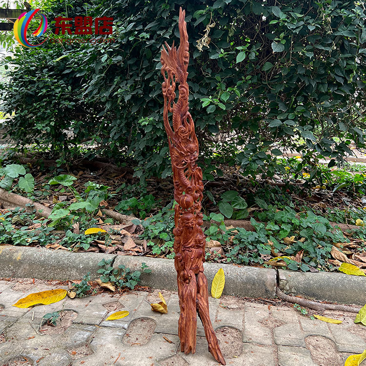 海黄根雕寿星摆件海南黄花梨檀木雕刻龙降香黄檀木摆设工艺品特惠