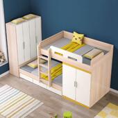 平交错式 上下床层带书桌衣柜hxs 006体儿童床兄妹一高行低床上下