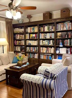 式置复古做旧DBW书柜美式法墅陈列储物展示柜靠墙组合商场摆件物