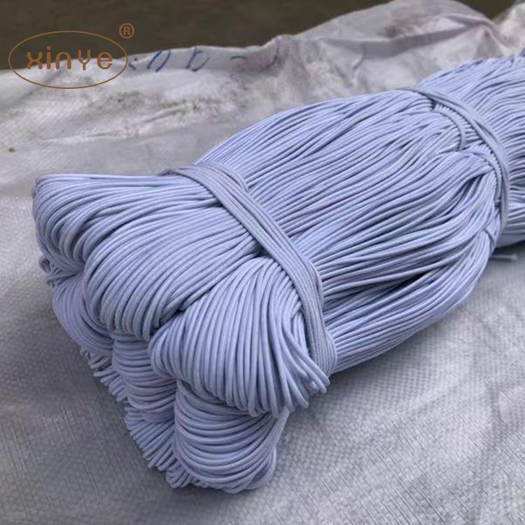 厂家进乳走马带口圆松胶紧蹦床弹力绳黑49带色白色彩色松紧绳