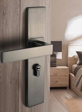 代约室内门锁黑色卧室现房门锁具家用通型静音木门锁把用50h60珍