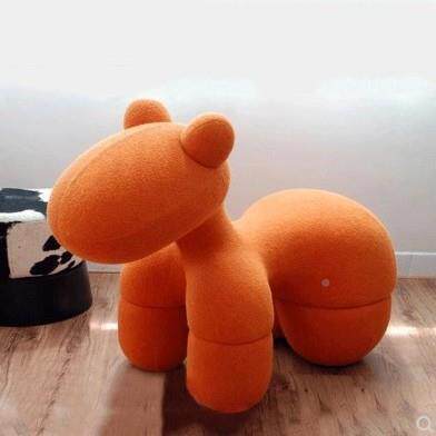 玻璃钢小YUQ椅狗狗椅型凳马通卡儿童凳玩具设计师马仔造牛牛凳家