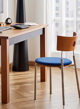 中古实餐椅家AYF用木靠背椅网不红复古椅钢小户型餐桌椅锈设计师