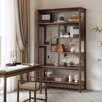 博架实木中式摆客件展示柜SXB茶室具古董置物茶架厅隔断多宝阁古