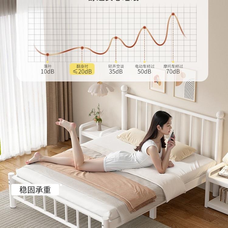 铁艺床家用童床欧儿式不出锈985钢铁床单人公舍寓宿租房用加厚铁