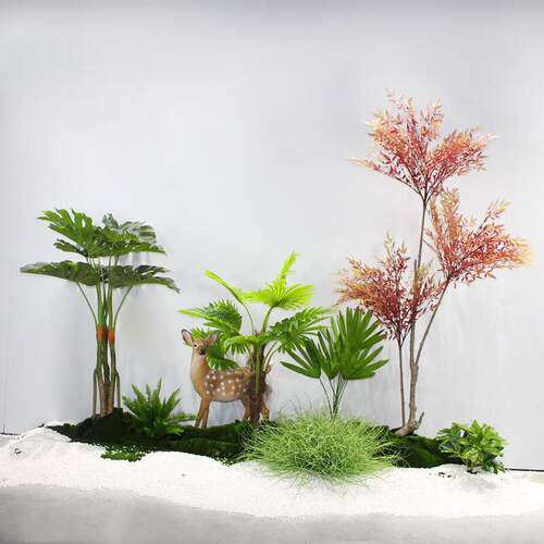 大型真绿植观装饰室内落A013楼梯角植物造景旅仿人蕉吊钟景树场景