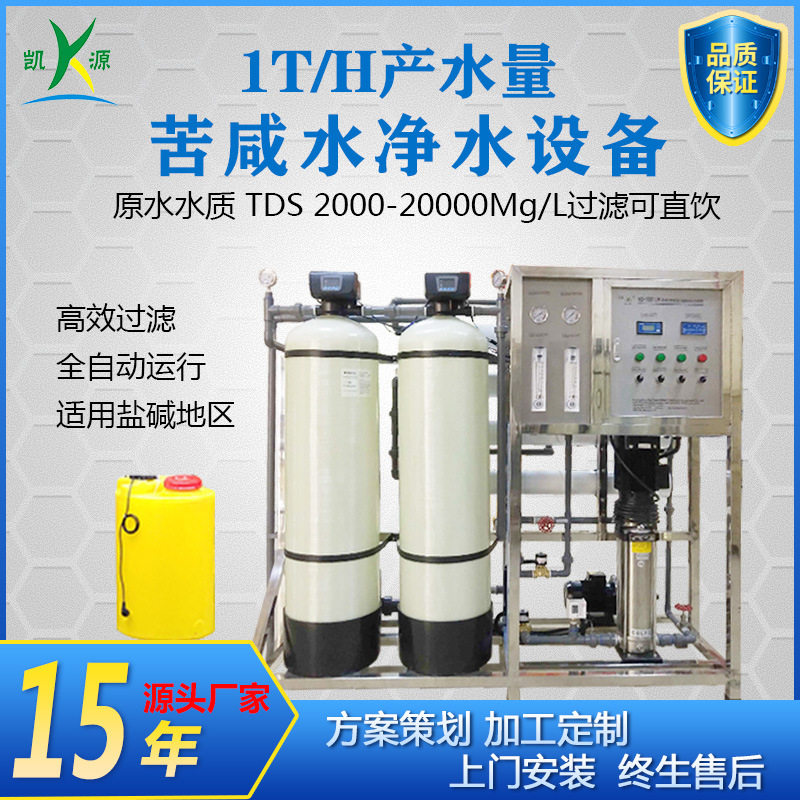 厂家直销1吨苦咸水RO反渗透设备