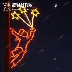 铁艺道路灯杆造型灯灯2D圣诞节图案灯杆装饰灯外发光街户无品牌/