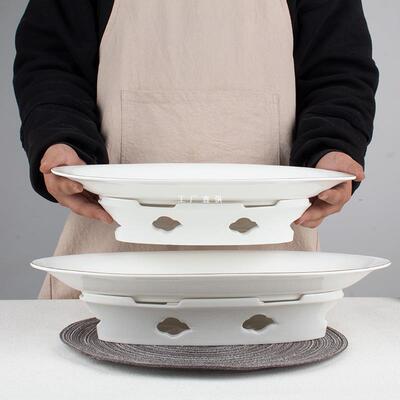 船型酒店餐厅摆盘纯白盘饭店多功能碗简约纯色