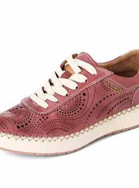 专柜正品Pikolinos派高雁春季牛皮镂空圆头系带休闲单鞋PS221604