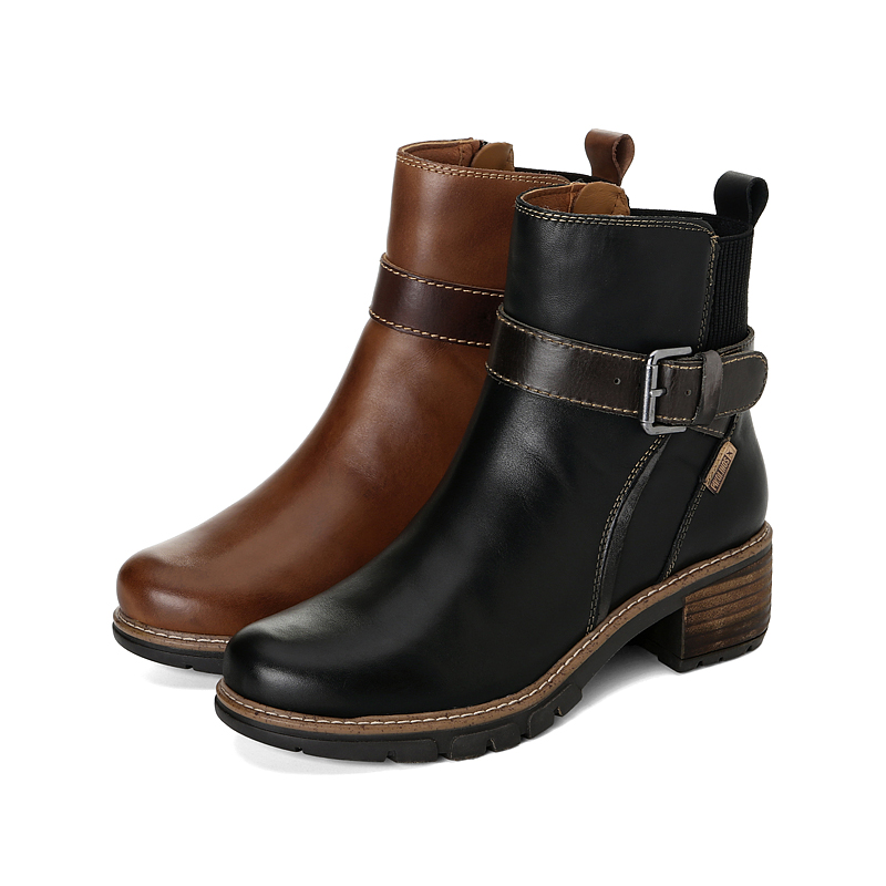 Pikolinos派高雁多材质拼接短靴