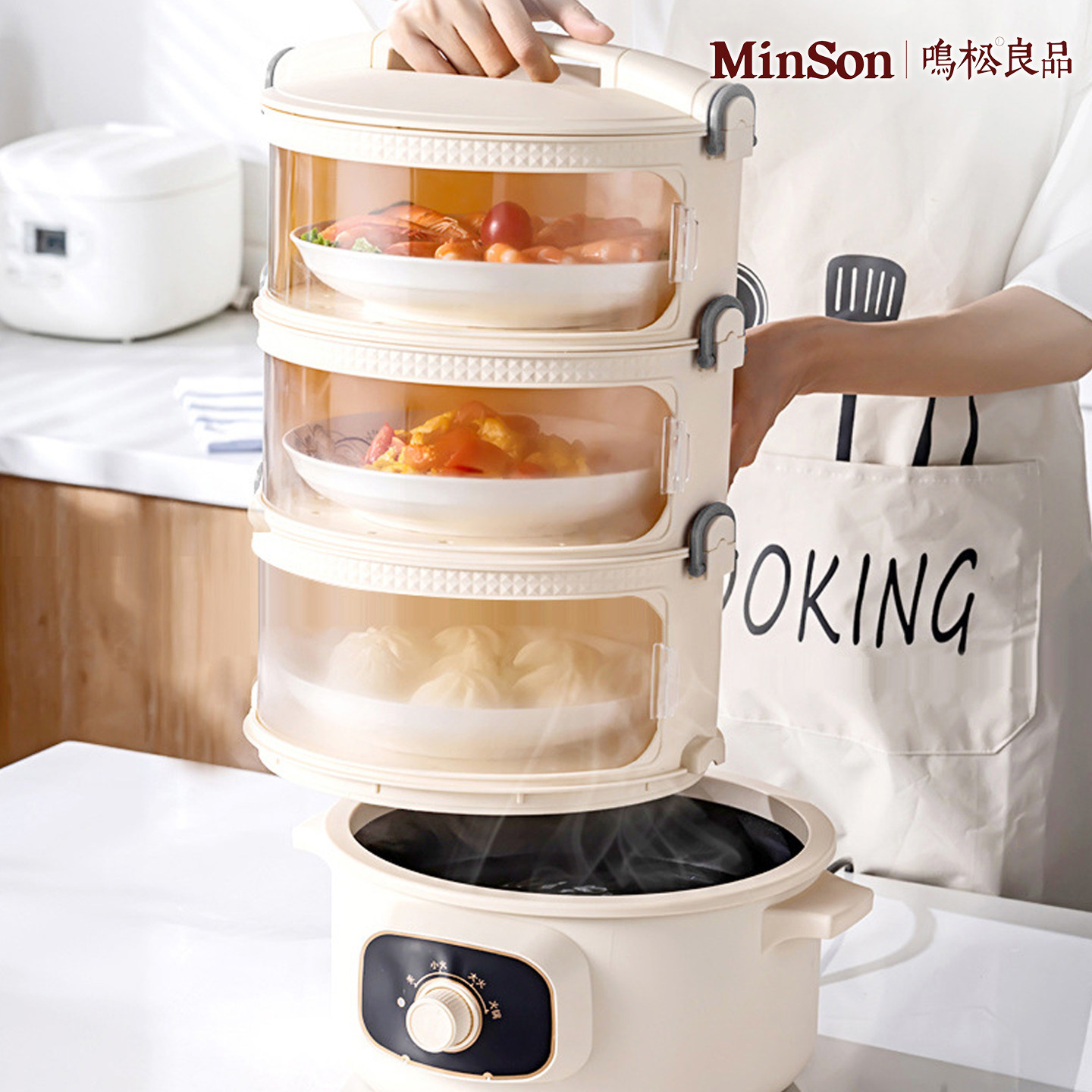 日本保温菜罩多层家用餐桌罩子可电加热智能盖菜罩饭菜保温罩饭盒