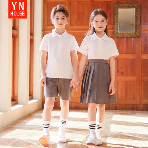 六一合唱演出服小学生校服新款JK班服幼儿园短袖衬衫表演服毕业照