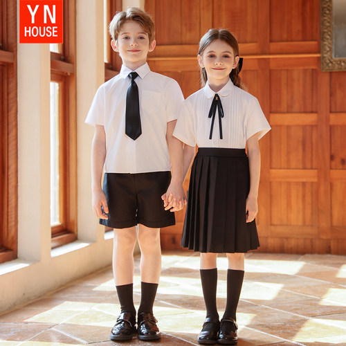 六一儿童大合唱主持服装夏季英伦风班服朗诵小学生套装毕业照服装