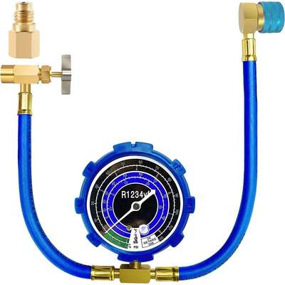 R1234YF汽车冷媒充注软管套件A/C充注软管刺穿罐加自封罐转换头