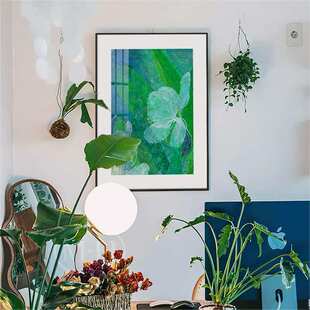 闻到野姜花 北欧客厅装饰画现代简约多彩植物花卉挂画玄关柜摆画