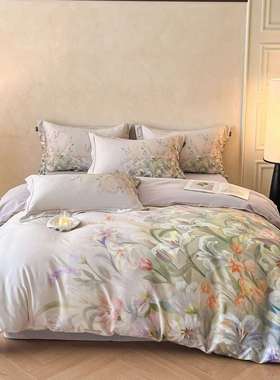 2025新款全棉大版磨毛数码印花四件套（32X21磨毛）