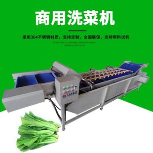 气泡喷淋蔬菜清洗机 毛菜洗菜机 大型洗菜机JY 5200商用输送式