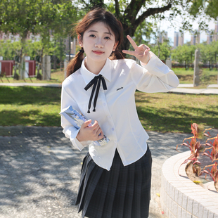 森岛町原创jk衬衫收腰刺绣短袖长袖上衣辣妹修身校供感制服衬衣女