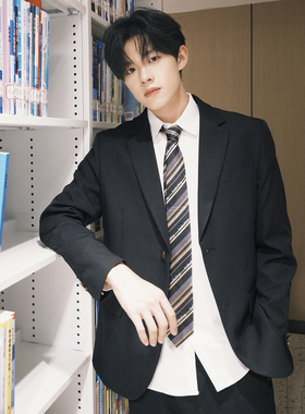 森岛町原创dk男生制服西装外套青少年日系学院风春秋两粒扣西服