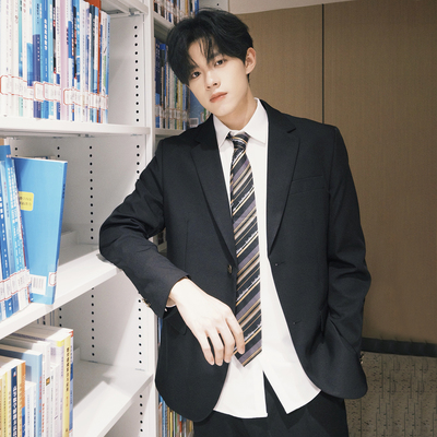 森岛町原创dk男生制服西装外套青少年日系学院风春秋两粒扣西服