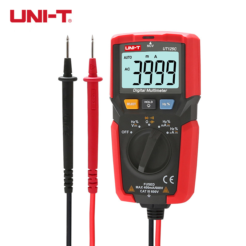 优利德UT125C袖珍型自动数字万用表数显防烧防误测小万用表电流表