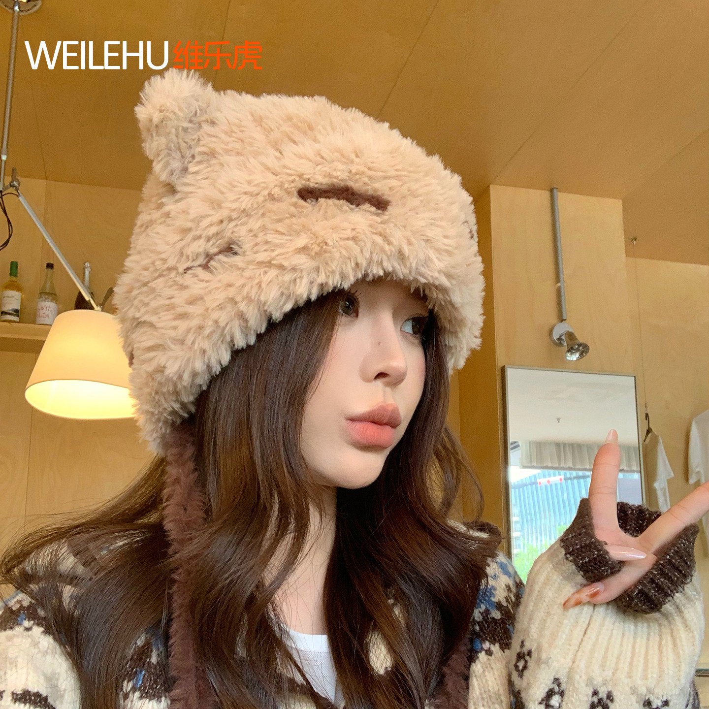 针织帽大头围显脸小毛线帽女2026新款秋冬季月子冷帽保暖加厚护耳