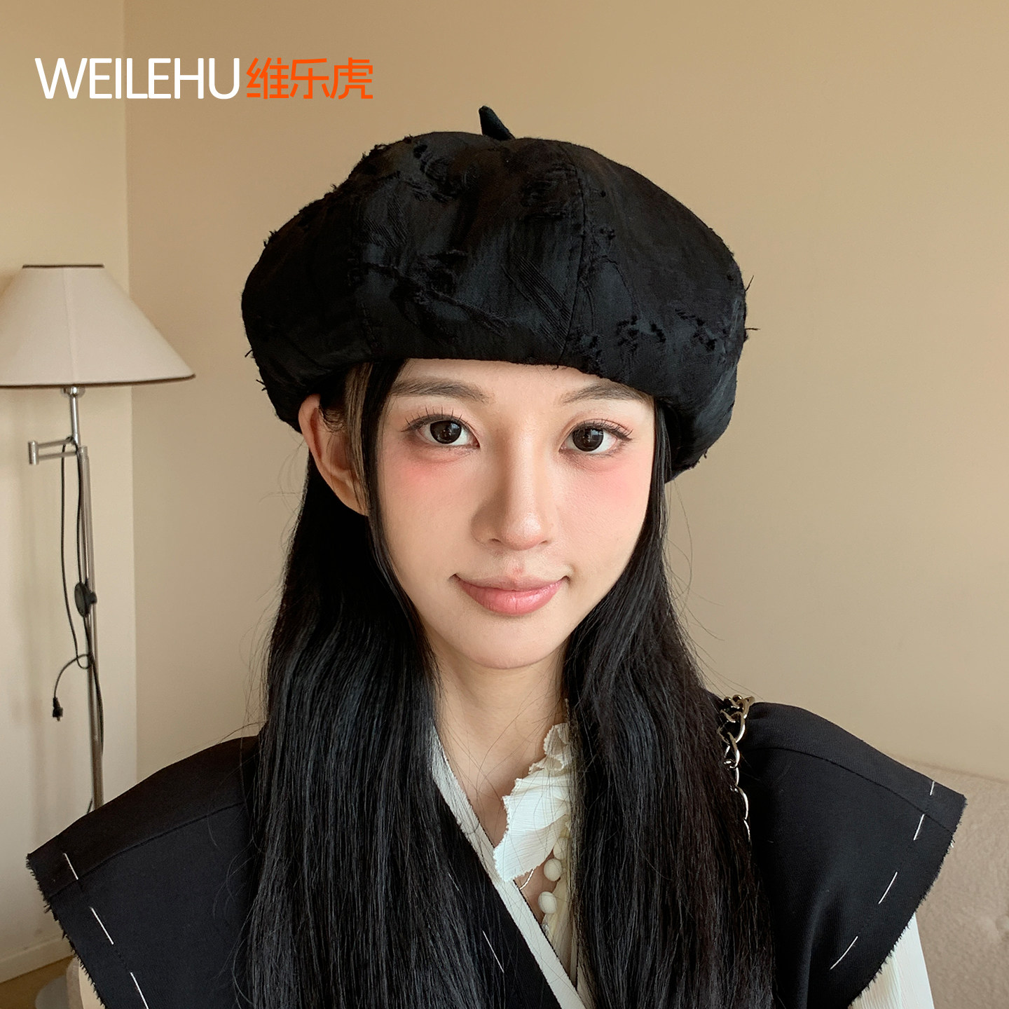 贝雷帽女2026新款春夏款大头围显脸小韩系南瓜画家帽秋冬八角帽子