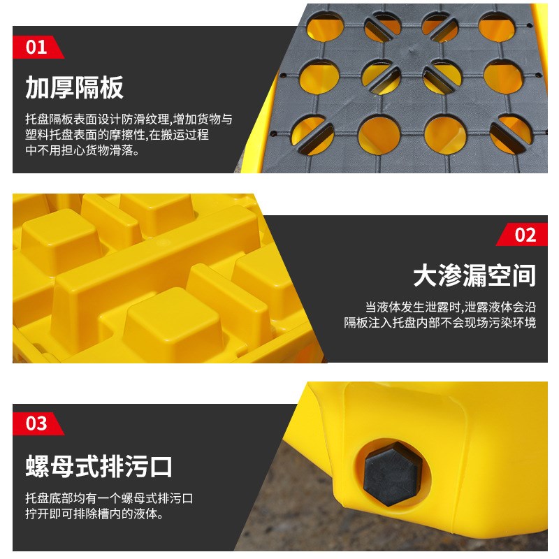 危废防渗漏托盘防泄漏化学品接油盘油桶平台二次容器危化品防溢漏