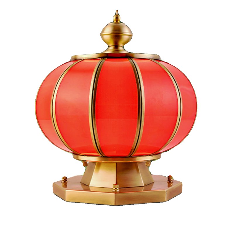 全铜太阳能柱头灯庭院围墙柱子灯户外别墅院子大门柱灯灯笼氛围灯